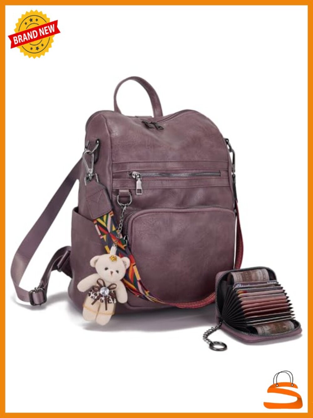 PU Leather Fashion Backpack Purse Convertible Shoulder Bag Travel Daypack